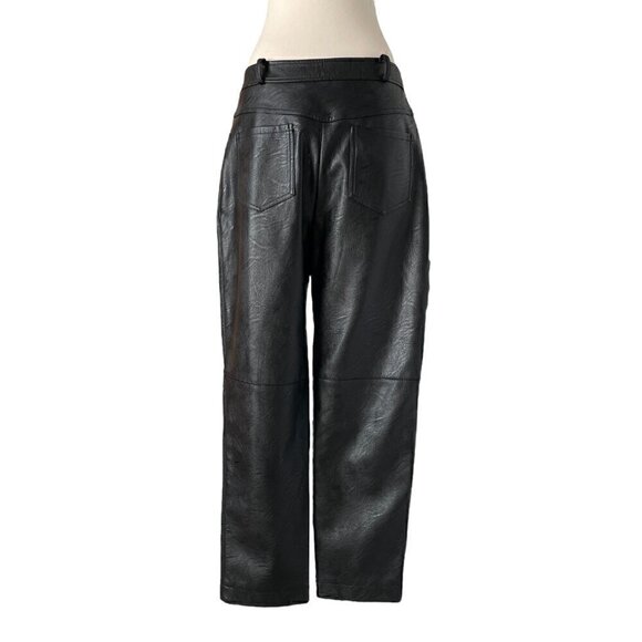 Stella McCartney Hailey Vegan Leather Pants Black EU 44 Wide Leg Designer - Picture 4 of 10